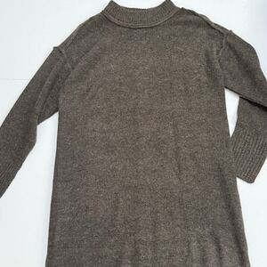 Stitch Drop Stowe Ribbed Sweater Dress Long Sleeve Knit Brown Mushroom Small NWT